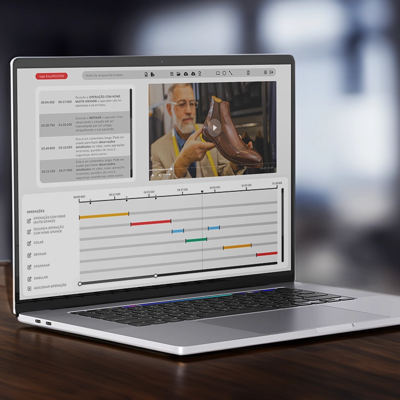 Notebook com aplicativo Easy RECORD aberto